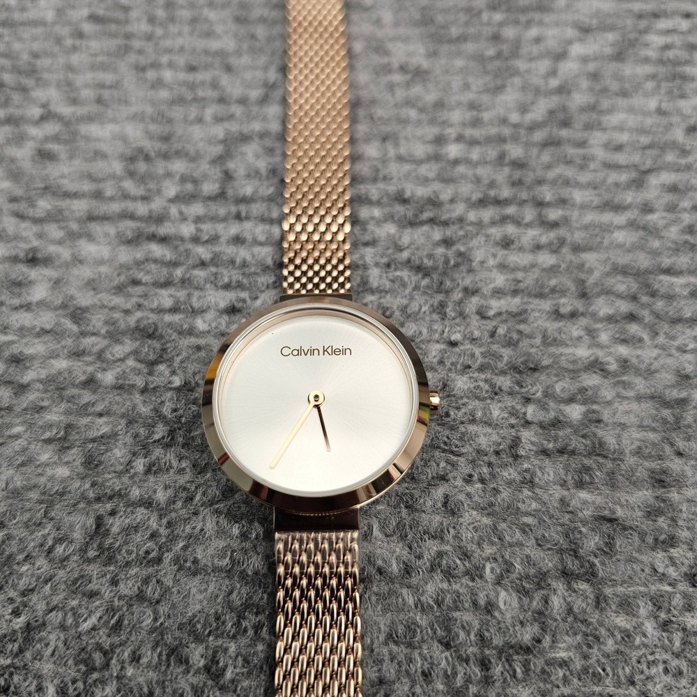 Calvin Klein Women Watch‎ Minimalistic Mesh Bracelet Rose Gold 28mm 25200083